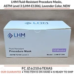 Fluid-resistant Procedure Masks, Astm Level (LHM-E1306), Lavender, New. Fixed Price $20.00.