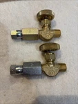 Unmarked Oxygen & Acetylene Gas Flow Valves Unused With Hose Line Connections. Fixed Price $49.99.