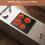 Amzgachfktch 24 Inch Electric Cooktop Ceramic Glass Stove Burners Drop-in. Fixed Price $127.49.
