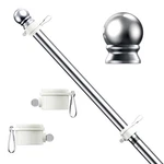6 Ft Flag Pole, Tangle Free Spinning Stainless Steel Weather Resistant Rustpr.... Fixed Price $28.68.