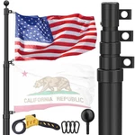 Telescoping Flag Pole 30 Ft Heavy Duty Aluminum 3X5 Black American Outside House. Fixed Price $179.99.