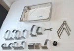18 Pc Codman Karlin Crank Frame Cervical Retractor Set W/ Tray. Fixed Price $475.00.