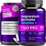 Magnesium Glycinate 1160MG Aloe Vera D3 K2 90 Capsules. Fixed Price $45.03.
