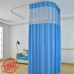 Ttz Hospital Curtain Dark Blue 5FT Wide X 8FT Tall With Hooks. Fixed Price $72.88.