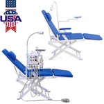 Portable Dental Folding Chair+led Light+tray/with Turbine Unit Azdent. Fixed Price $322.99.