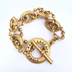 Karl Lagerfeld Vintage Bracelet Handmade Large Link Chain Signature Toggle. Fixed Price $385.00.