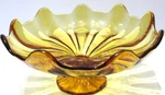 Vintage L.e. Smith Glass Console Compote Footed Bowl Simplicity Amber 8". Fixed Price $33.29.