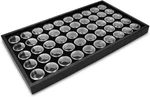 Rj Displays- 50 Black Foam Jars With Tray, Gemstone Case Lid.... Fixed Price $28.78.