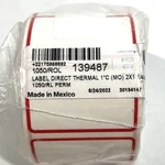 Pdc 139487 Label Direct Thermal 1"C (mo) 2X1.25 White/red 1050/RL Perm (3-PACK). Fixed Price $24.99.