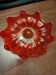 L.e. Smith Low Compote No. 4802 Flame/amberina Vintage Glass. Fixed Price $20.00.