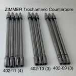 Zimmer Trochanteric Counterbore 9MM 10MM 11MM 5 Lip 402-09 402-10 402-11 Lot. Fixed Price $300.00.