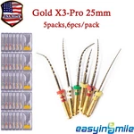 5PKS Dental Rotary Files X3-PRO Gold Endodontic G3 Niti Engine Tips. Fixed Price $69.95.