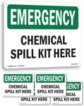 Chemical Spill Kit Here Osha Emergency Aluminum Sign 24 Inch X 18 - 5 Pack. Fixed Price $358.88.