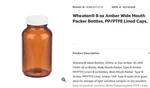 21PK Wheaton W216948 Glass Bottles 8OZ Amber Sample B114. Fixed Price $39.95.